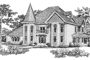 Exterior - Front Elevation 3 for Victorian House Plan #72-803 - 4 bed, 2.5 bath