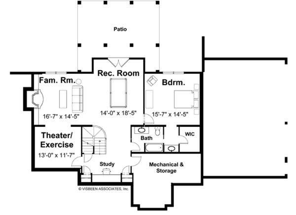 Home Plan - Craftsman Floor Plan - Lower Floor Plan #928-113