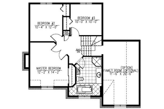 Floor Plan - Upper Floor for European House Plan #138-229 - 3 bed, 1.5 bath