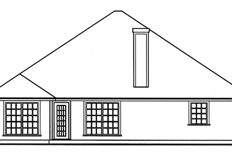 House Blueprint - Exterior - Rear Elevation for European House Plan #42-505 - 4 bed, 2 bath