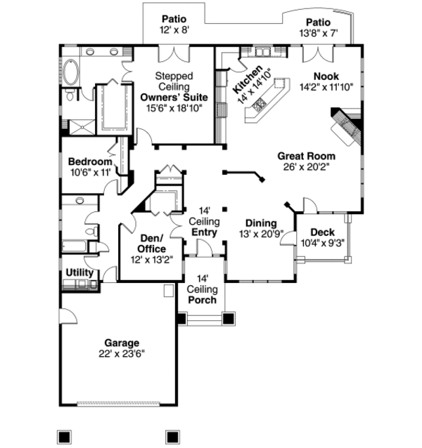 Dream House Plan - Floor Plan - Main Floor Plan #124-707