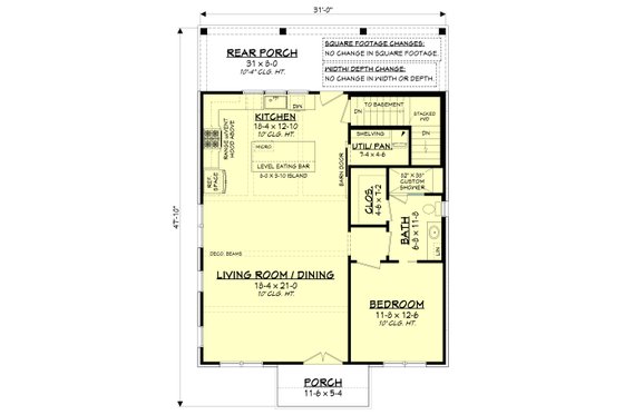 Floor Plan - Other Floor for Farmhouse House Plan #430-238 - 2 bed, 1 bath