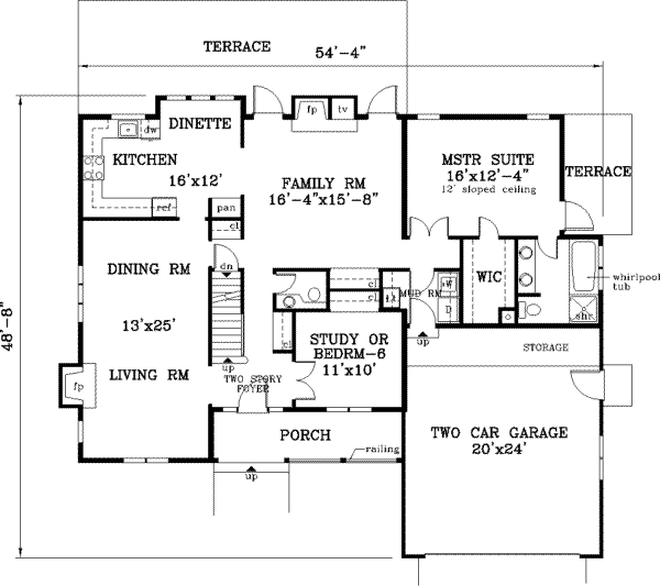 Architectural House Design - Farmhouse Floor Plan - Main Floor Plan #3-196