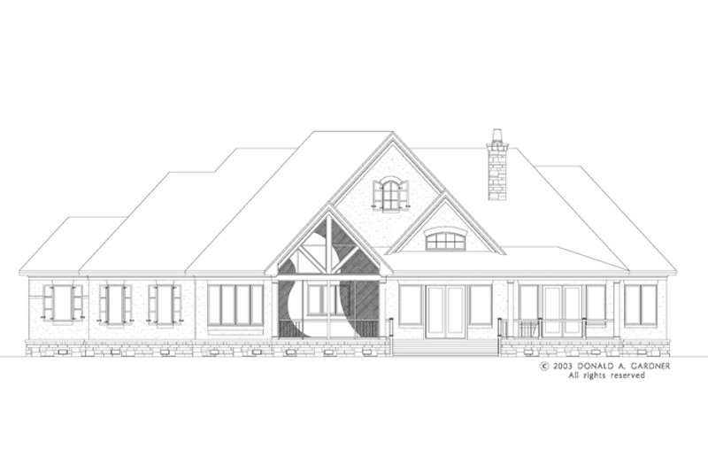 Home Plan - Exterior - Rear Elevation for European House Plan #929-942 - 3 bed, 3.5 bath