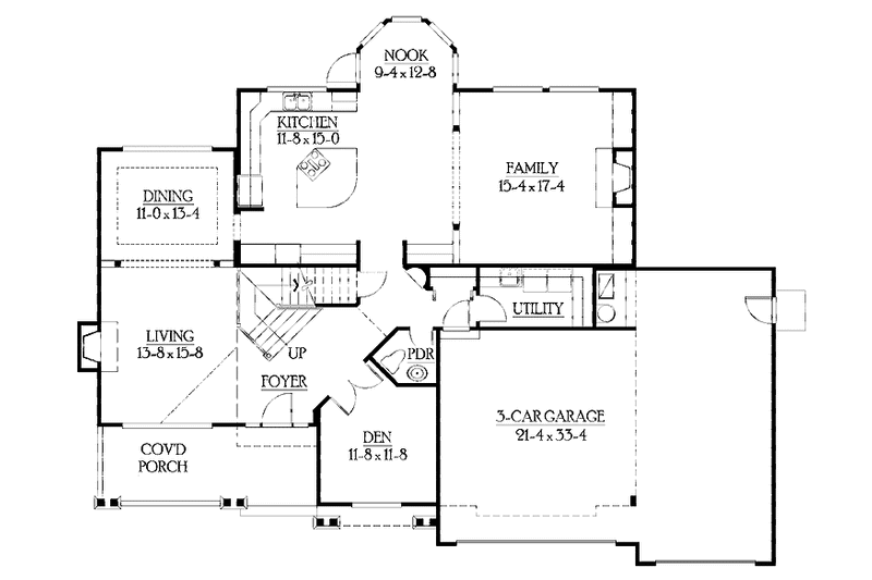 Home Plan - Floor Plan - Main Floor for Craftsman House Plan #132-407 - 4 bed, 3.5 bath