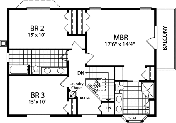 Architectural House Design - Country Floor Plan - Upper Floor Plan #118-153
