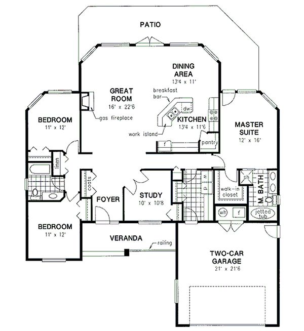 Traditional Floor Plan - Main Floor Plan #18-316