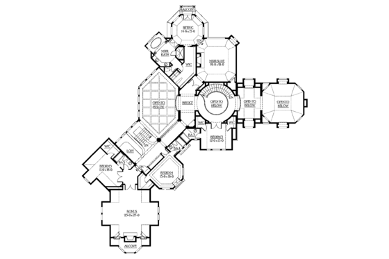 Floor Plan - Upper Floor for Craftsman House Plan #132-246 - 5 bed, 5.5 bath