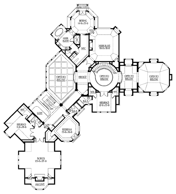 Architectural House Design - Craftsman Floor Plan - Upper Floor Plan #132-246