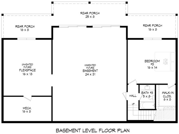 Architectural House Design - Beach Floor Plan - Lower Floor Plan #932-1124