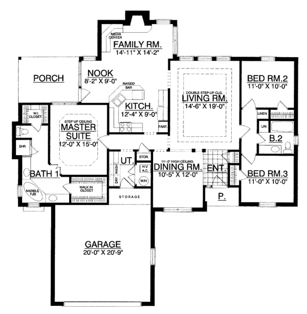 Dream House Plan - Traditional Floor Plan - Main Floor Plan #40-487