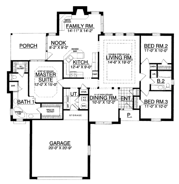 Home Plan - Traditional Floor Plan - Main Floor Plan #40-487