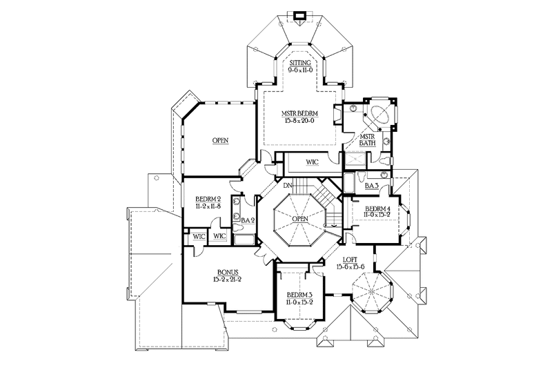 Home Plan - Floor Plan - Upper Floor for Victorian House Plan #132-481 - 4 bed, 3.5 bath