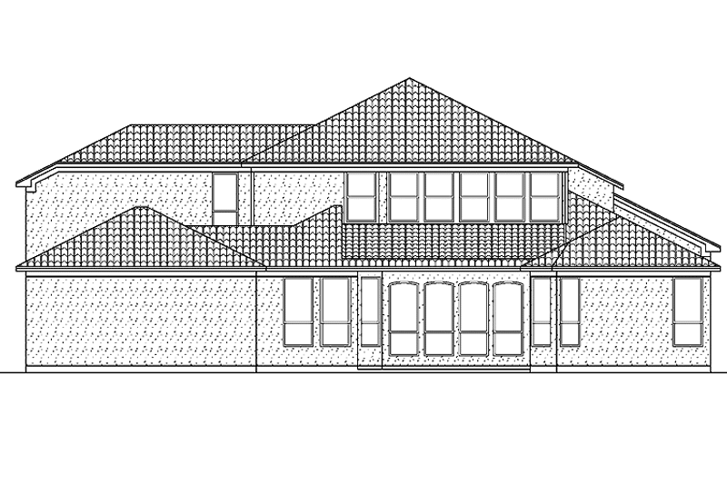 Home Plan - Exterior - Rear Elevation for Mediterranean House Plan #84-738 - 5 bed, 4.5 bath