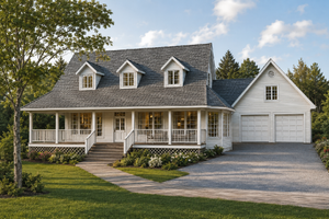 House Blueprint - Exterior - Front Elevation for Country House Plan #126-102 - 3 bed, 2.5 bath