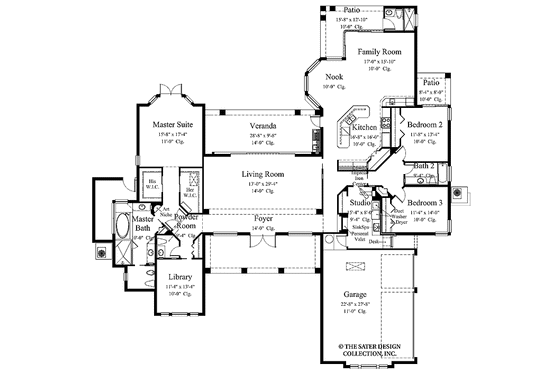 Floor Plan - Main Floor for Classical House Plan #930-52 - 3 bed, 3.5 bath