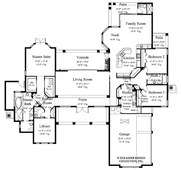 Classical Style House Plan - 3 Beds 3.5 Baths 2978 Sq/Ft Plan #930-52 ...