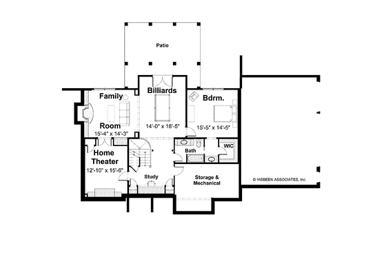 Floor Plan - Lower Floor for Classical House Plan #928-205 - 3 bed, 2 bath
