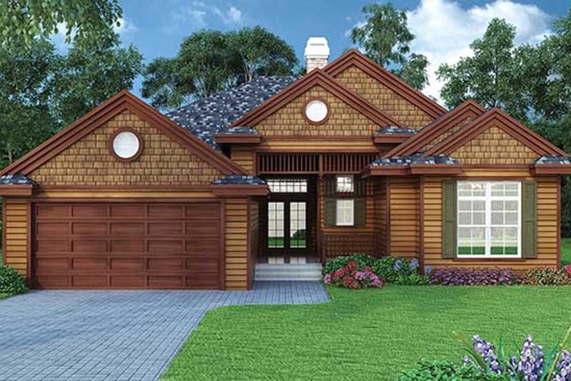 Home Plan - Exterior - Front Elevation 4 for Ranch House Plan #417-800 - 3 bed, 2 bath