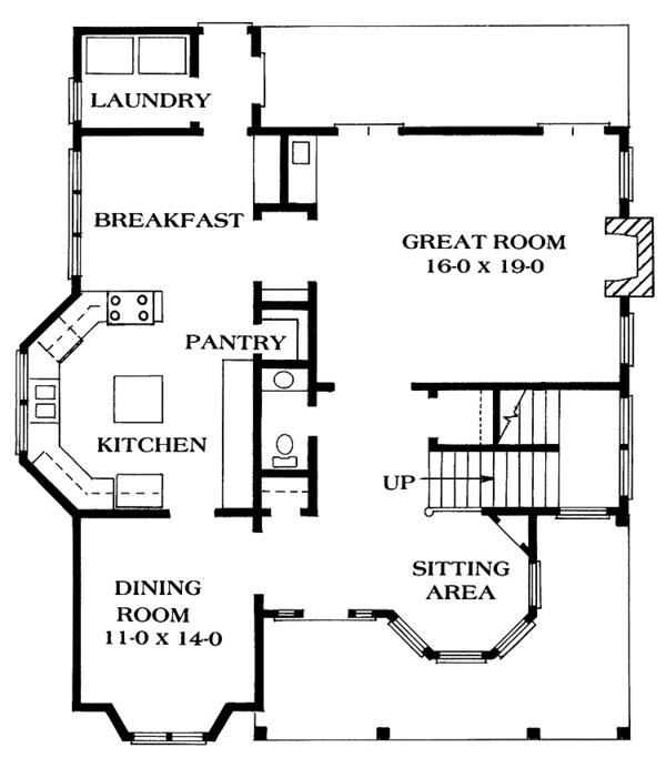 Architectural House Design - Victorian Floor Plan - Main Floor Plan #1014-29