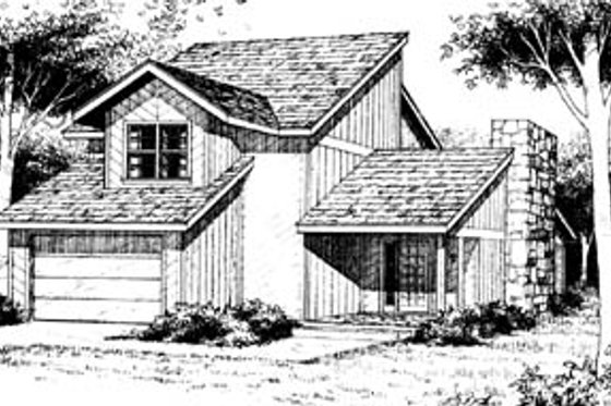 Exterior - Front Elevation for Contemporary House Plan #10-224 - 3 bed, 2.5 bath