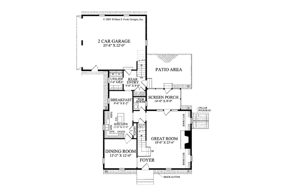 Floor Plan - Main Floor for Colonial House Plan #137-342 - 3 bed, 2.5 bath