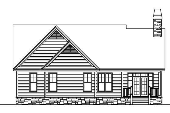 Exterior - Rear Elevation for Craftsman House Plan #929-565 - 4 bed, 3 bath