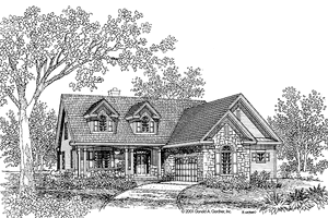 Exterior - Front Elevation 3 for Country House Plan #929-630 - 3 bed, 2.5 bath