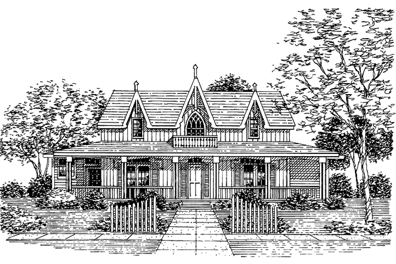 House Blueprint - Craftsman Exterior - Front Elevation Plan #320-914