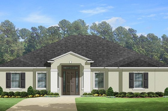 Exterior - Front Elevation 3 for Mediterranean House Plan #1058-128 - 3 bed, 3 bath