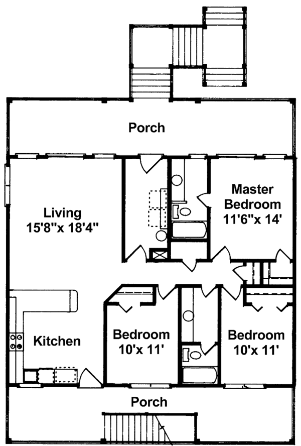 Architectural House Design - Country Floor Plan - Main Floor Plan #37-238