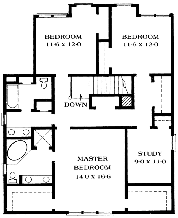 House Design - Victorian Floor Plan - Upper Floor Plan #1014-46
