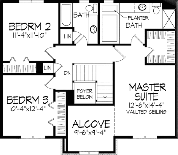 Home Plan - Colonial Floor Plan - Upper Floor Plan #51-827