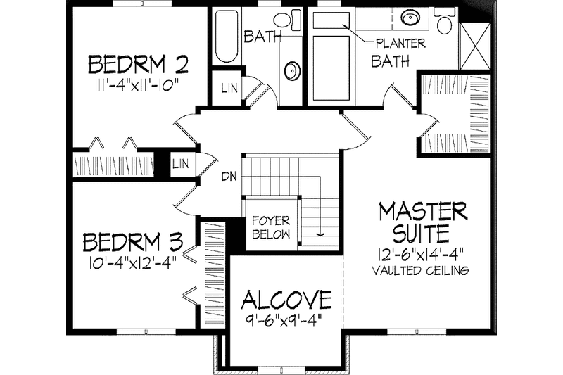 Dream House Plan - Floor Plan - Upper Floor for Colonial House Plan #51-827 - 3 bed, 2.5 bath