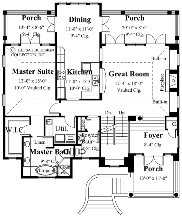 House Design - Mediterranean Floor Plan - Main Floor Plan #930-128