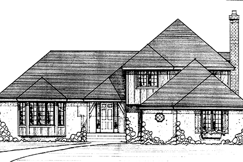 Home Plan - Tudor Exterior - Front Elevation Plan #51-757
