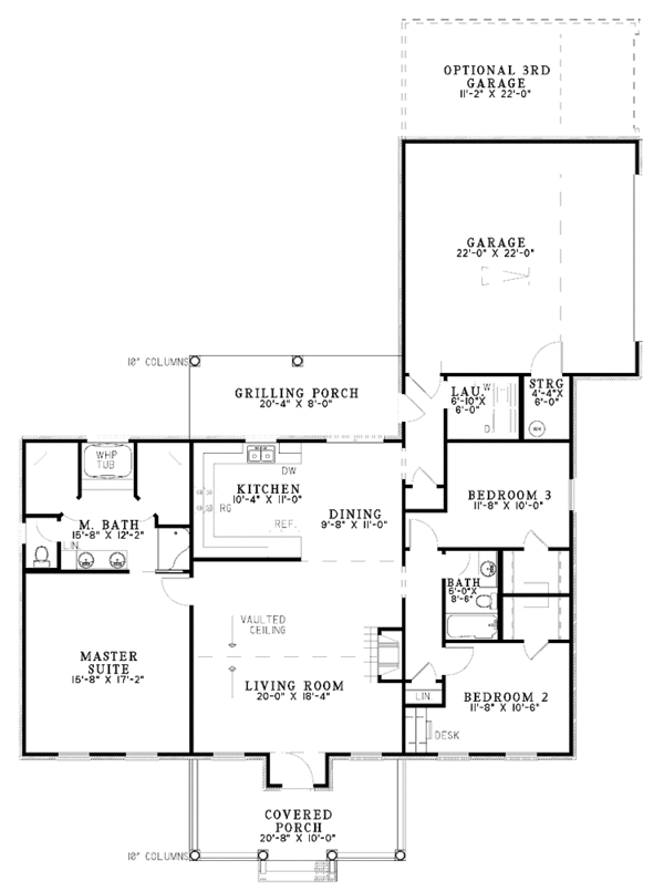 House Plan Design - Country Floor Plan - Main Floor Plan #17-2856