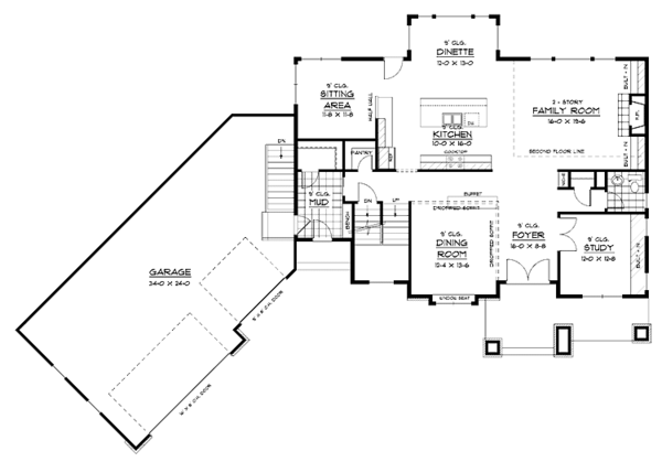House Plan Design - European Floor Plan - Main Floor Plan #51-648