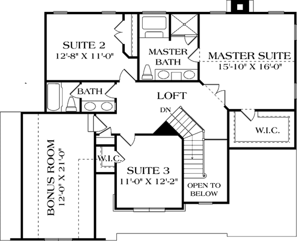 House Plan Design - Craftsman Floor Plan - Upper Floor Plan #453-510