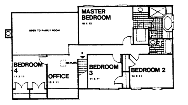 Architectural House Design - Colonial Floor Plan - Upper Floor Plan #30-284
