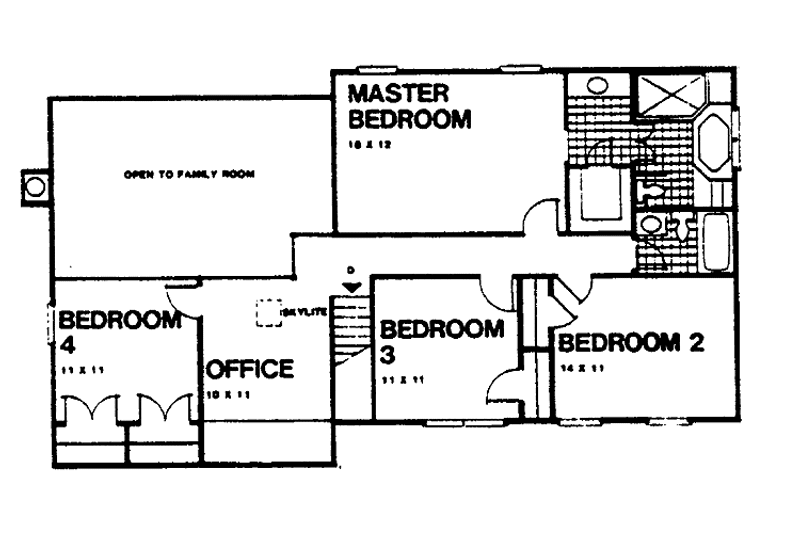 Home Plan - Floor Plan - Upper Floor for Colonial House Plan #30-284 - 4 bed, 2.5 bath