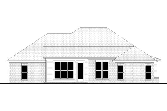 Exterior - Rear Elevation for Ranch House Plan #430-301 - 4 bed, 2.5 bath