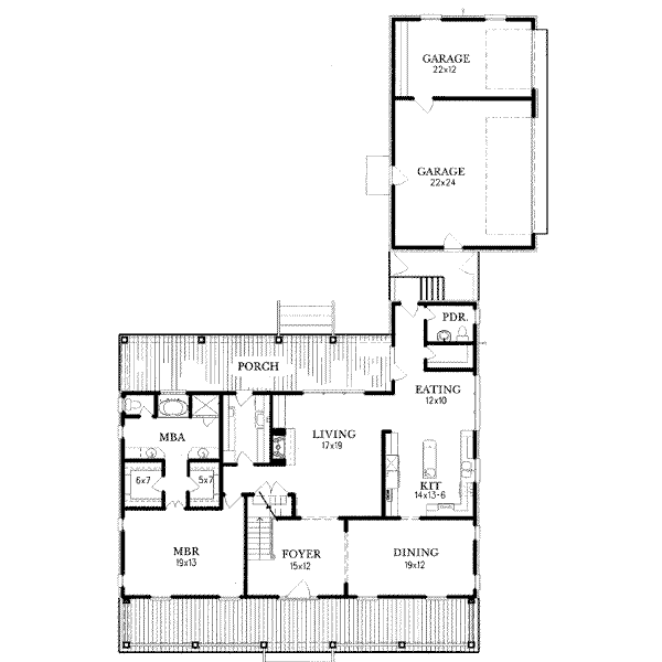 Country Floor Plan - Main Floor Plan #15-215