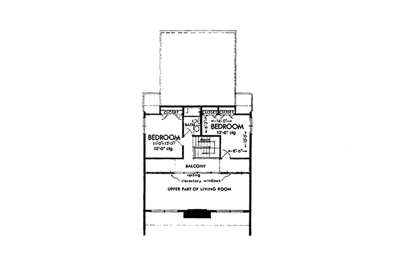 Dream House Plan - Floor Plan - Upper Floor for Prairie House Plan #320-1208 - 3 bed, 2 bath