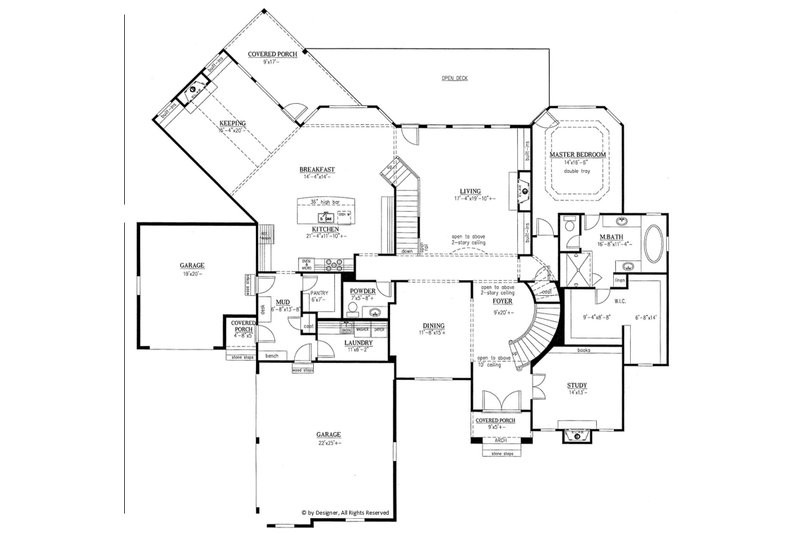 Home Plan - Floor Plan - Main Floor for Country House Plan #437-81 - 4 bed, 4.5 bath