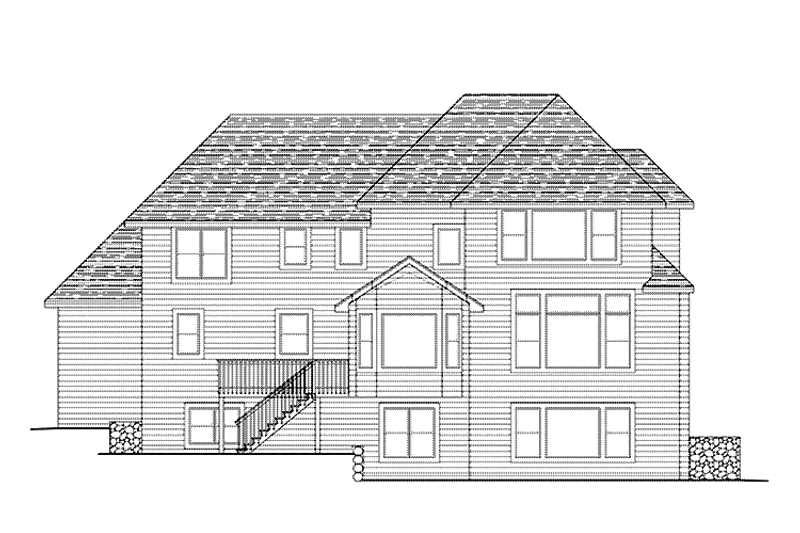 Dream House Plan - Exterior - Rear Elevation for Country House Plan #51-1067 - 4 bed, 3.5 bath