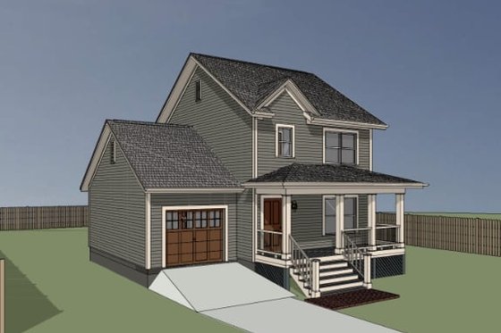 Exterior - Other Elevation for Farmhouse House Plan #79-124 - 3 bed, 1.5 bath