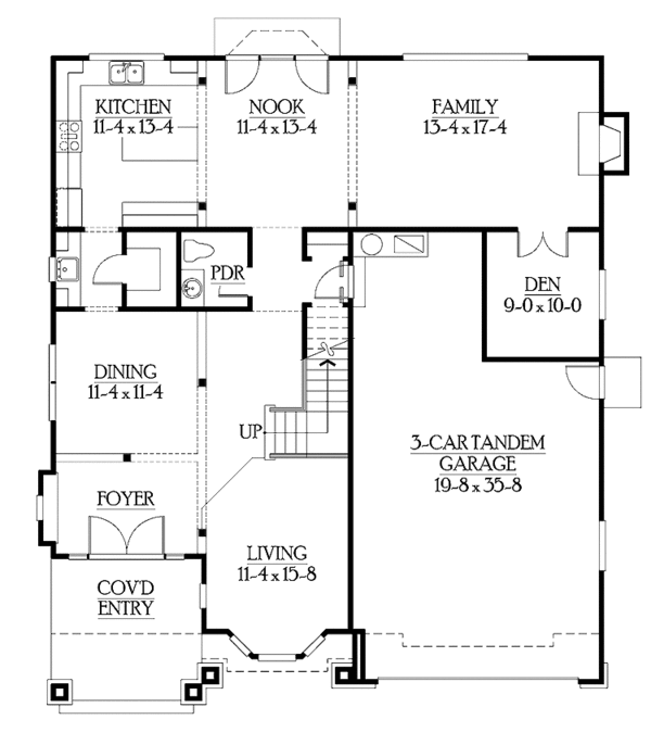 House Plan Design - Craftsman Floor Plan - Main Floor Plan #132-397