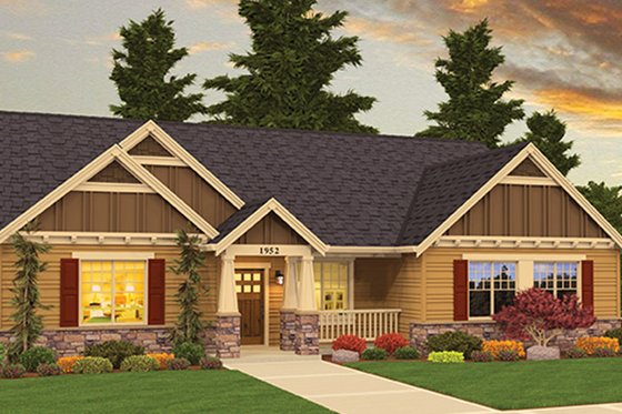 Exterior - Front Elevation 4 for Craftsman House Plan #943-45 - 3 bed, 2 bath