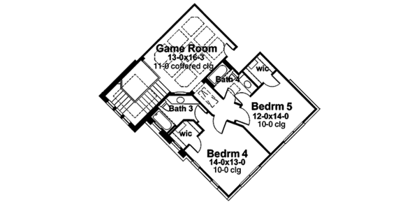 Architectural House Design - Mediterranean Floor Plan - Upper Floor Plan #120-213